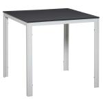 Outsunny Φ60×70H cm Round Metal Table, Tempered Glass-Black(c-7)