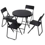 Outsunny 3 PCs Rattan Bistro Set Furniture Arm Chair Table for Patio Porch(c-3)