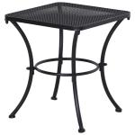 Outsunny Φ60×70H cm Round Metal Table, Tempered Glass-Black(c-2)
