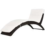 Outsunny Rattan Folding Sun Lounger-Black(c-2)