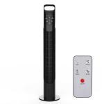 HOMCOM 40W Wind Speed Adjustable ABS Quiet Oscillating Tower Fan w/ Remote Black(c-2)