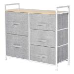 HOMCOM Bedroom Home 5 Chest Of Drawers w/ Feet & Handles 80x79cm White(c-4)