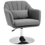 HOMCOM Rocking Armchair with Wooden Leg Metal Frame for Home Office Blue(c-3)