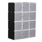 HOMCOM DIY Portable Wardrobe Closet, 111L x 47W x 183Hcm-Black/White(c-2)