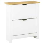 HOMCOM Particle Board 12-Pair Shoe Storage Cabinet White(c-1)