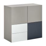 HOMCOM Modern Cabinet Storage Organizer with Doors and Drawer for Bedroom & Living Room(c-3)