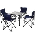 Outsunny 2.8FT Portable Metal Picnic Table, 86Lx86Wx71.5H cm-Black/Brown(c-2)