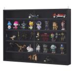 HOMCOM 5-Tier Wall Display Shelf Cabinet w/ Adjustable Shelves Glass Doors Black/White(c-3)