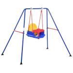 Outsunny Metal Swing Set with Baby Seat Safety Harness A-Frame Stand for Backyard(c-1)