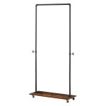 HOMCOM Steel Freestanding Clothes Rail w/ 2 Shelves White(c-3)