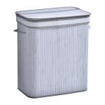 HOMCOM 100L Flip Lid Bamboo Laundry Basket Grey(c-1)