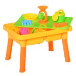 HOMCOM Pirate Ship Sand and Water Table 26 pcs Beach Toy Set Outdoor Activities Playset(c-2)