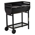 Outsunny Cast Iron Ceramic Kamado Charcoal BBQ Oven Black(c-2)