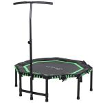 HOMCOM 48" 3.75ft Mini Hexagon Steel Frame Trampoline w/ Adjustable Handle Green(c-1)