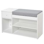 HOMCOM Entryway Storage Shoe Bench, 69Lx34Wx48H cm, Paulownia sponge-Natural Wood Colour(c-5)