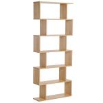 HOMCOM Particle Board 6-Tier Asymmetrical Shelving Unit White(c-3)