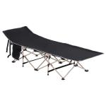 Outsunny Oxford Cloth Folding Single Camping Bed Lounger Black(c-1)