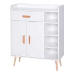 HOMCOM Hallway Side Cabinet Storage Unit Pine Wood, 80L x 29.5W x 96Hcm-Walnut(c-1)