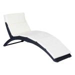 Outsunny Rattan Folding Sun Lounger-Black(c-1)