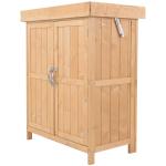 Outsunny Garden Cabinet Shed, Double-Door, 65Lx37Wx172H cm-Beige(c-6)