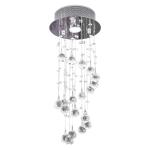 HOMCOM Crystal Ceiling Chandelier, Spiral Rain Drop-Silver/Crystal(c-1)