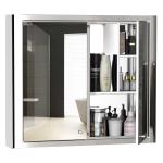 kleankin Stainless Steel Wall Mounted Bathroom Mirror Cabinet(c-8)