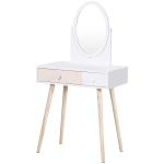 HOMCOM 2 Pc Dressing Table Set-Pink(c-3)