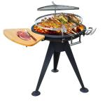 Outsunny Charcoal BBQ Grill, Stainless Steel,68x30x104 cm-Silver(c-2)