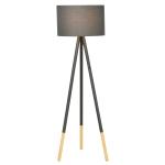 HOMCOM Metal Frame 3-Tier Shelf Tripod Lamp w/ Foot Switch Beige(c-7)