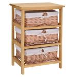 HOMCOM 5-Drawers Storage Unit, Wooden Frame W/Wicker Woven Baskets(c-3)