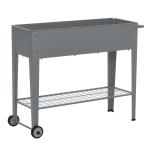 Outsunny Raised Garden Bed with Wheels and Bottom Shelf Outdoor 104 x 39 x 80cm(c-2)