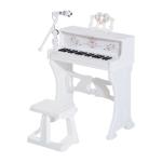 HOMCOM Mini Electronic Piano W/Stool-Pink(c-4)