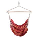 Outsunny Hanging Swing Chair, Cotton Cloth Size: 100L x 90W cm-Multicolour stripes, white rope(c-1)