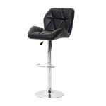 HOMCOM PU Leather Rhombus Design Barstool with Adjustable Height Black(c-1)