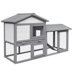 Pawhut 2-Floor Wooden Rabbit/Chicken Coop, 79Lx58Wx68H cm(c-5)