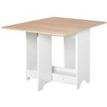 HOMCOM Dining Table Drop Leaf Folding Expandable 6 Person w/ Wheels, Storage Shelf(c-1)