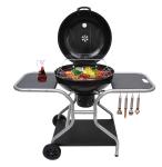 Outsunny Charcoal Outdoor Barbecue Grill, 2 Wheels, size ( 67x51x82cm)-Red/Black(c-1)