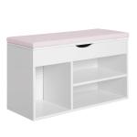 HOMCOM Wooden Shoes Cabinet Bench Hidden Storage Padded Seat Organiser Footwear(c-3)