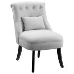 HOMCOM Solid Rubber Wood Tufted Single Sofa Chair w/ Pillow Blue(c-2)