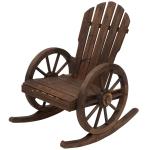 Outsunny Rocking Chair, Acacia Hardwood-Teak Colour, Cream/White(c-2)