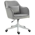 Vinsetto Faux Velvet Tub Office Chair w/ Pillow Grey(c-2)