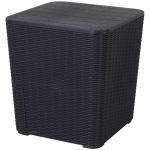 Outsunny 50L Outdoor Rattan-Effect Lift-Top Bar Tea Table Black(c-1)
