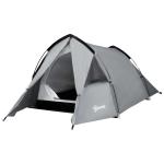 Outsunny Dome Tent for 3-4 Person Family Tent with Screened-In Porch Waterproof Dark Grey(c-1)