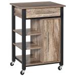 HOMCOM 4-Tier Kitchen Cart Storage Trolley w/ Wheels Shelves Kitchen & Dining Room(c-1)