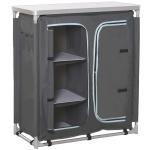Outsunny Aluminum Outdoor Camping Kitchen Cupboard Table Storage Organiser w/ 2 Shelf(c-2)