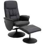 HOMCOM PU Leather Recliner Armchair & Footrest 2 Pcs Duo Set Brown(c-1)
