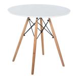 HOMCOM Round Coffee Table, 38 x 45H cm-White(c-2)