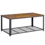 HOMCOM Coffee Cocktail Table Industrial Style with Storage Shelf Wood Grain Look Living Room(c-2)