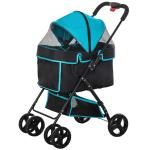 PawHut No-zip Detachable Pet Stroller Foldable Dog Cat Travel Carriage Carrying Bag(c-2)