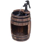 Outsunny Wood Barrel Pump Patio Water Fountain Water Feature Electric Garden(c-4)